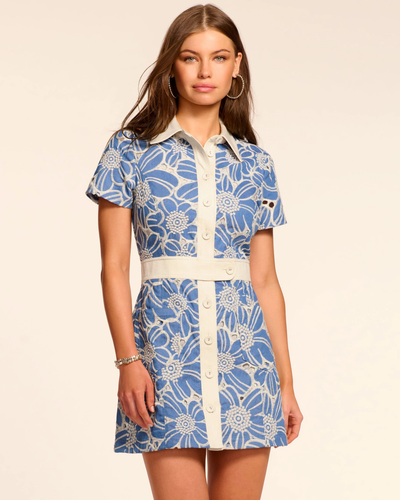 SHANNON BUTTON DOWN MINI DRESS IN INDIGO CHAMBRAY