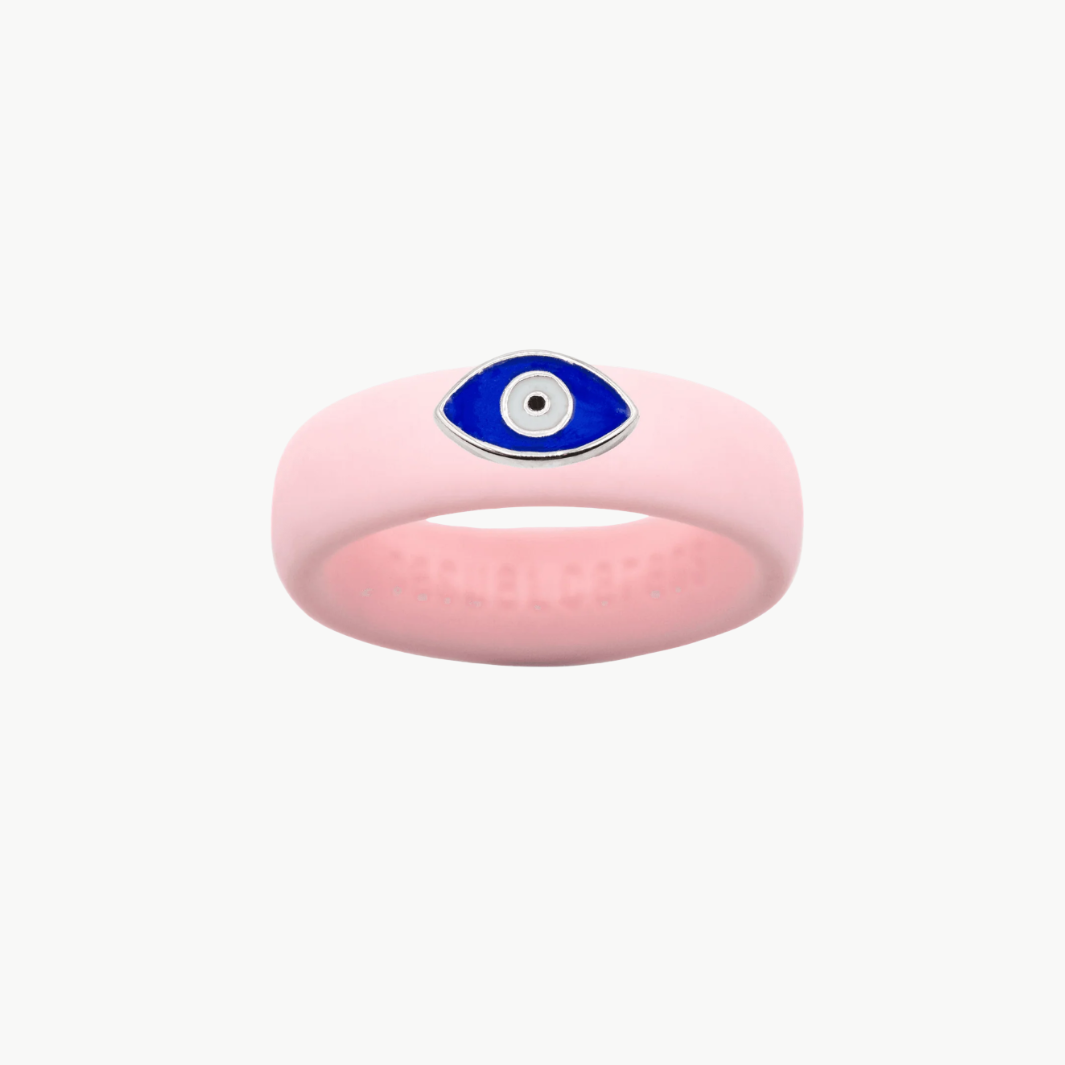 Enamel Evil Eye Silicone Ring