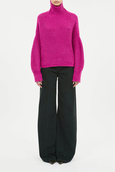 VERON ALPACA KNIT TURTLENECK IN ROSE