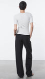Enza Costa TEXTURED RIB HALF SLEEVE U at Romi Boutique