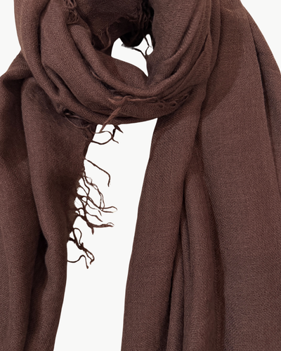 CASHMERE AND SILK SCARF IN ESPRESSO - Romi Boutique