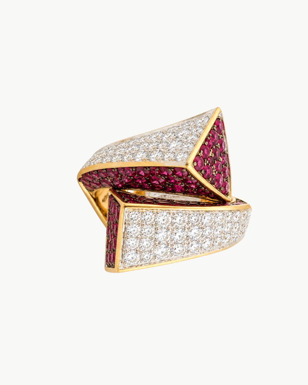 Vintage 70s Diamond and Ruby Ring