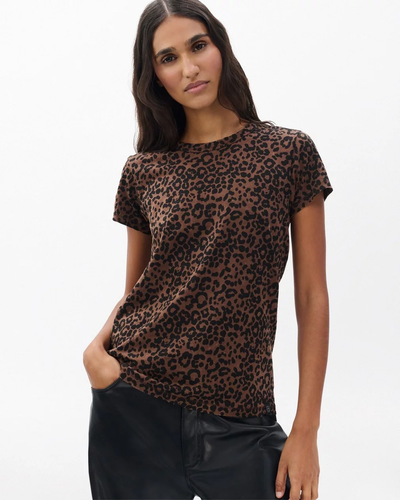 ALL OVER LEOPARD TEE IN BROWN MULTI