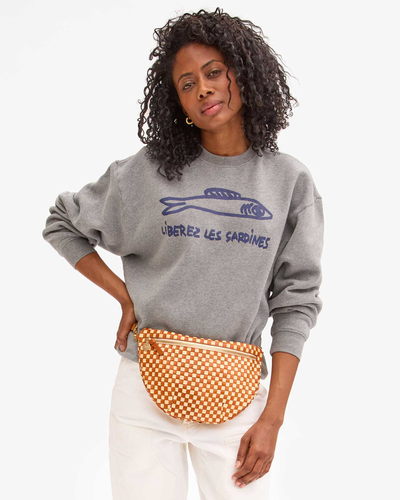 GRANDE FANNY WOVEN CHECKER IN NATURAL/CREAM - Romi Boutique