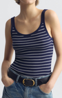 Nili Lotan Wrenely Stripe Sweater Tank at Romi Boutique