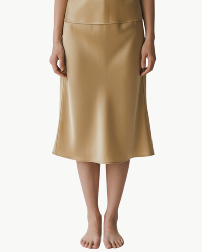 SILK LADY SKIRT IN CARAMEL - Romi Boutique
