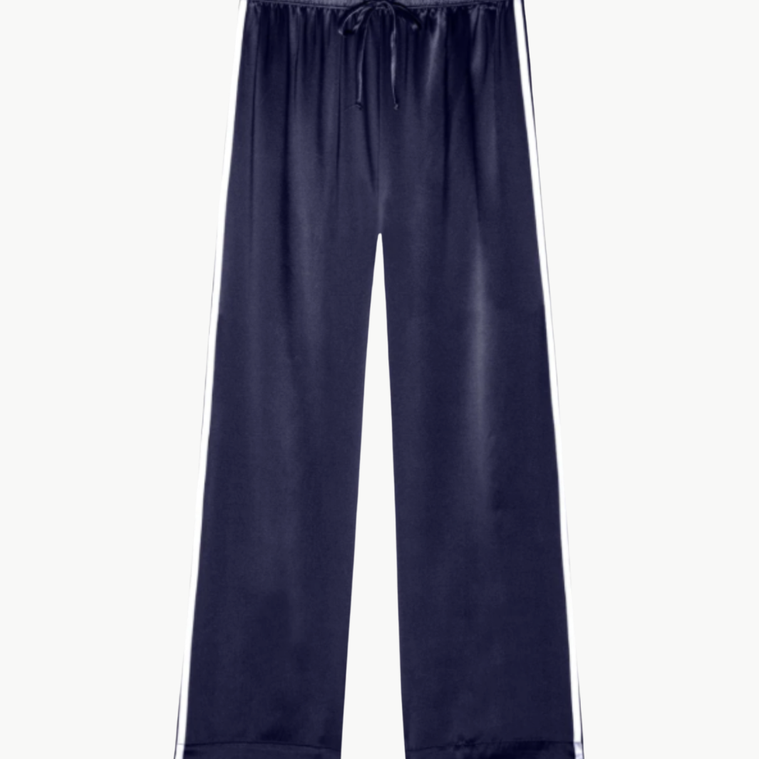 DONNI. THE SILK STRIPE CROP PANT at Romi Boutique