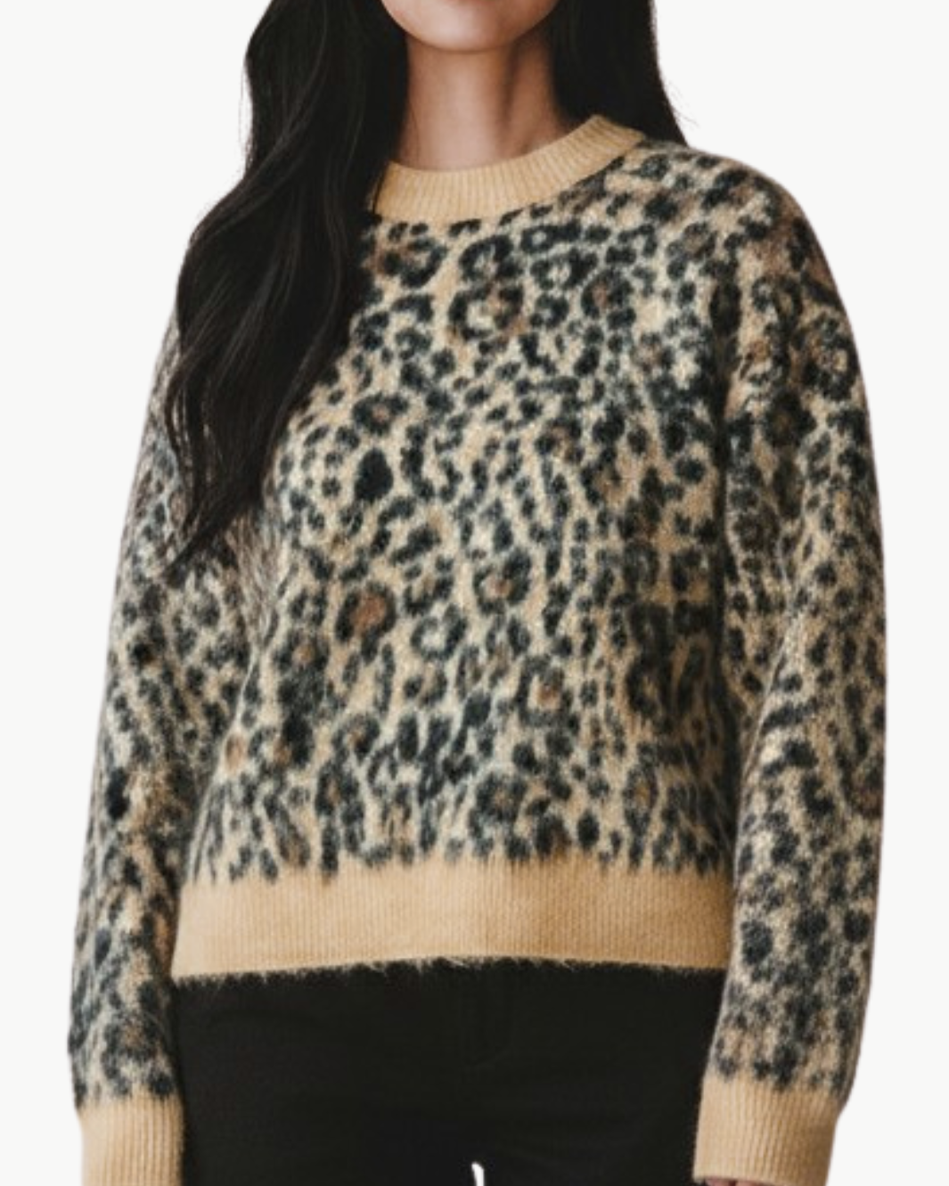 ZAMIRA SWEATER IN CAMEL LEOPARD - Romi Boutique