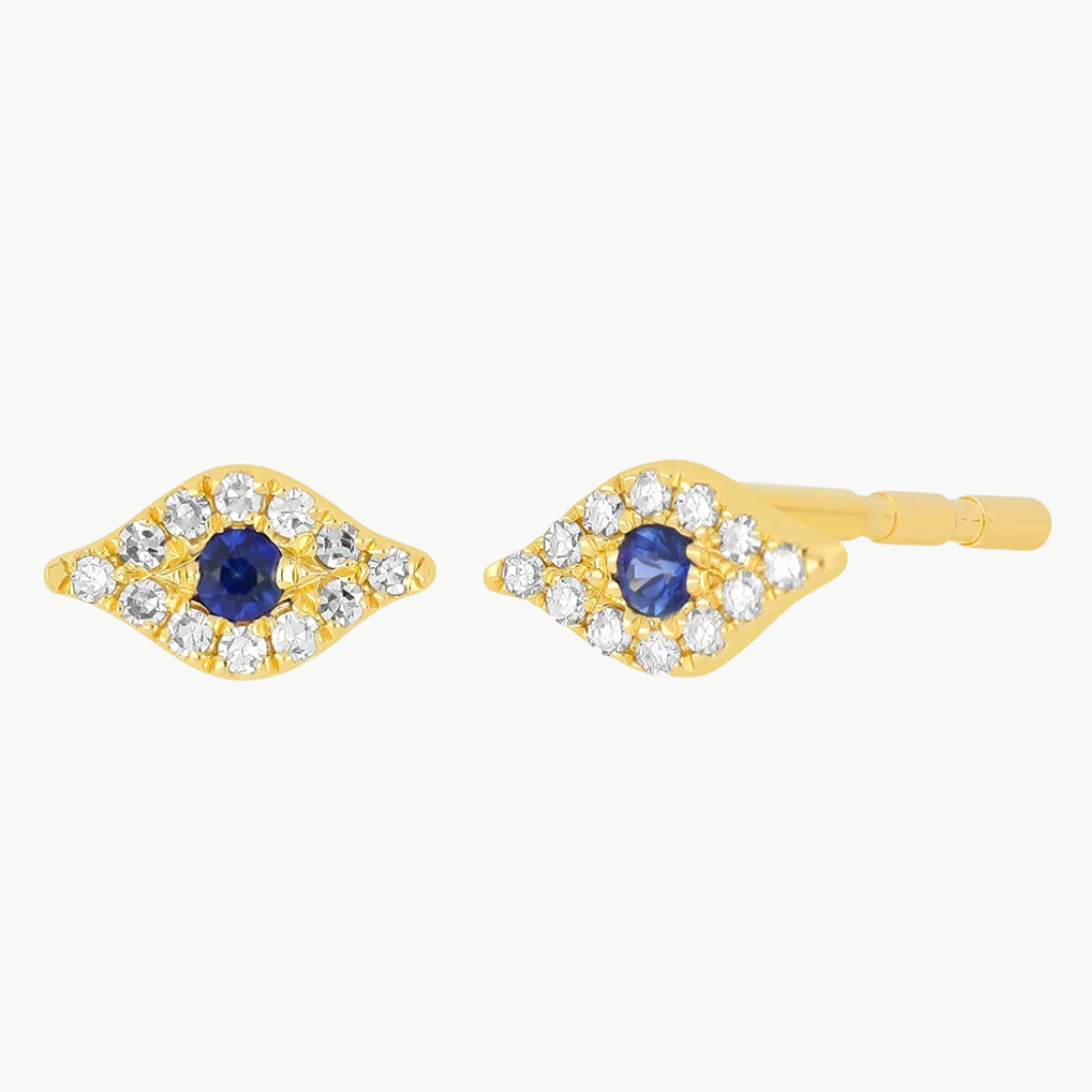 Diamond Mini Evil Eye Stud Earring