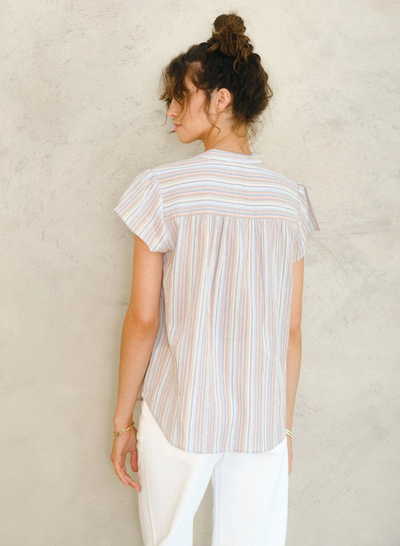 FREYA TOP IN MULTI STRIPE