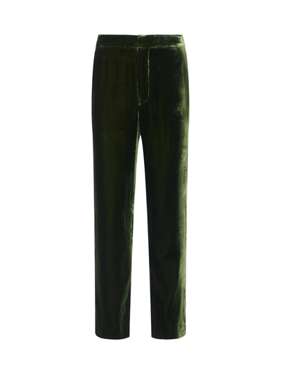 REBEL VELVET TROUSER IN DEEP OLIVE