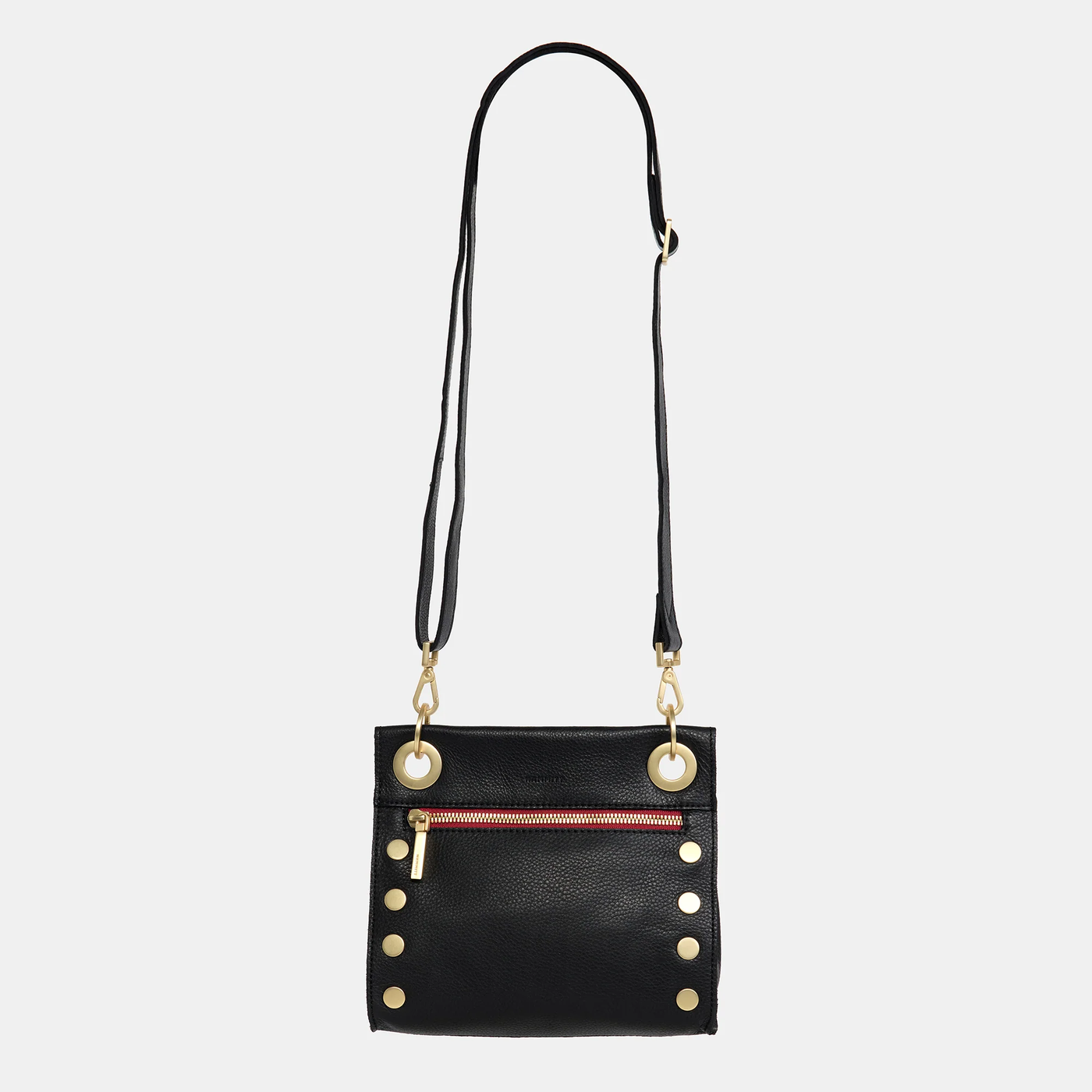 TONY SML IN BLACK/BRUSHED GOLD RED ZIP