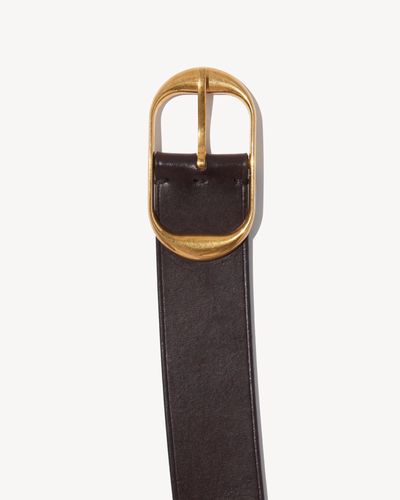 NILI BELT IN DARK BROWN WITH ANTIQUE BRASS BUCKLE