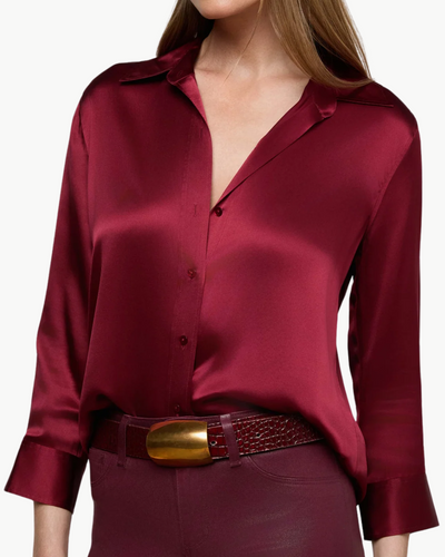 DANI 3/4 SLEEVE BLOUSE IN BLACK CHERRY