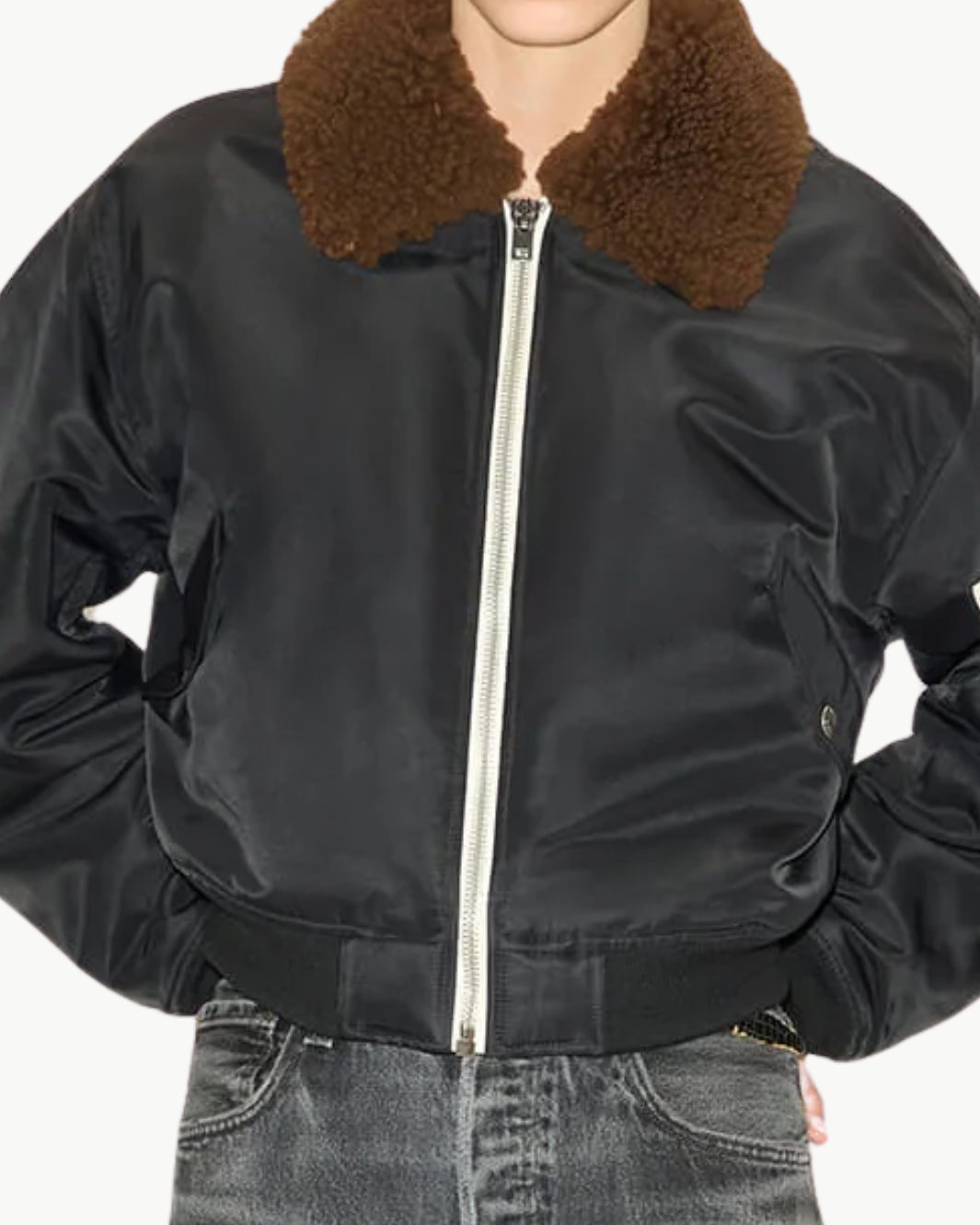 SHRUNKEN BOMBER IN BLACK - Romi Boutique