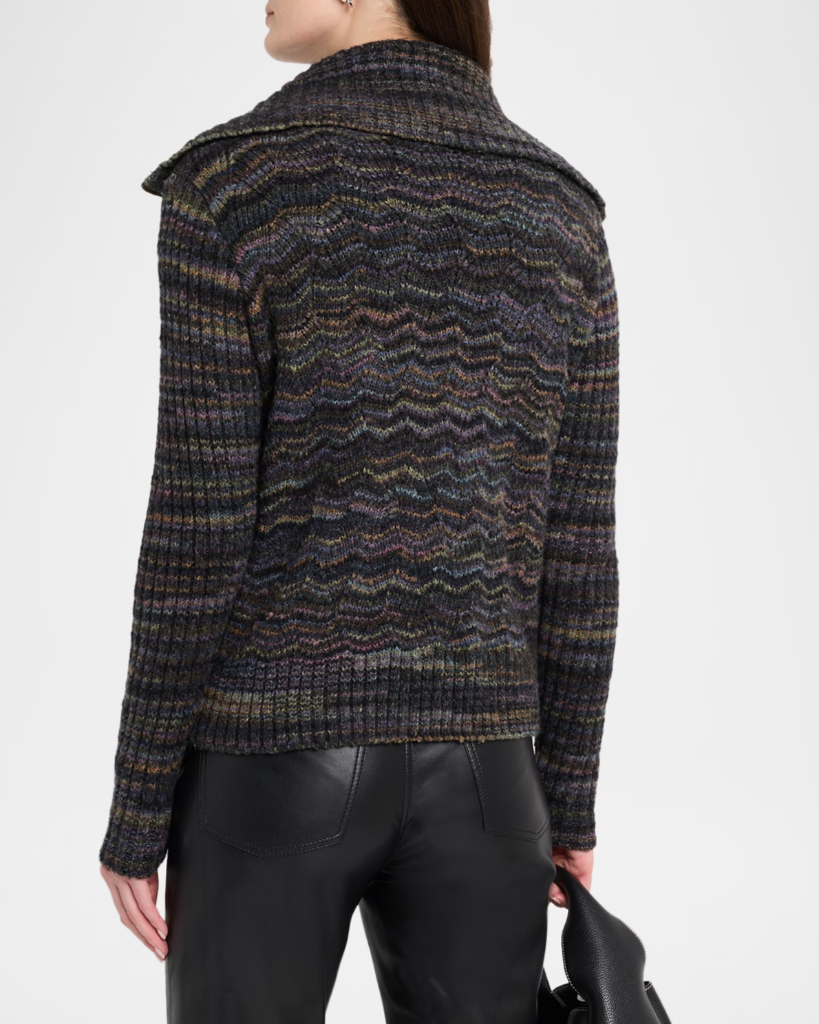 Space Dye Basketweave Zip Front Jacket