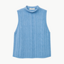 Salvia Sleeveless Cable Turtleneck Shell