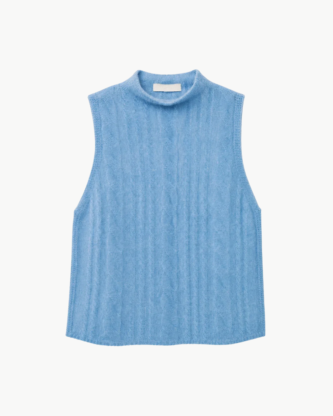 Salvia Sleeveless Cable Turtleneck Shell