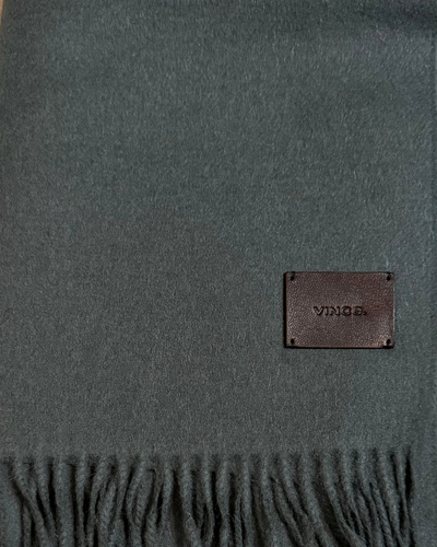 CASHMERE DOUBLE FACE SOLID LONG SCARF IN MALACHITE