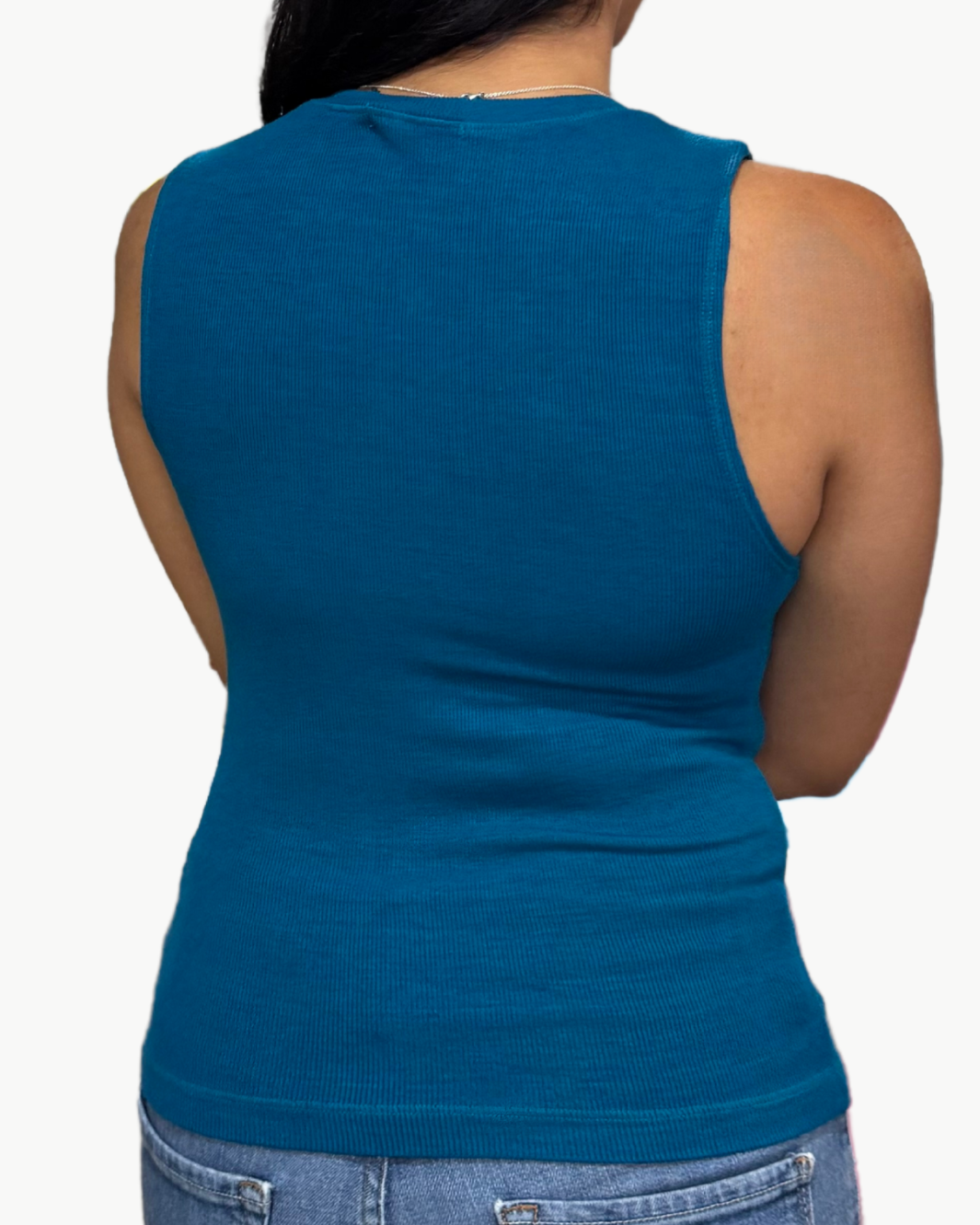 JORGI CROP CREW TANK IN LAGOON