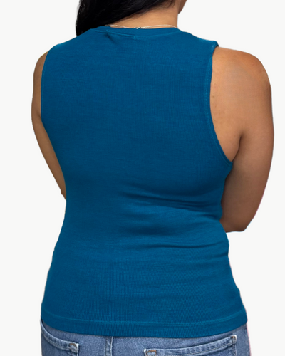 JORGI CROP CREW TANK IN LAGOON