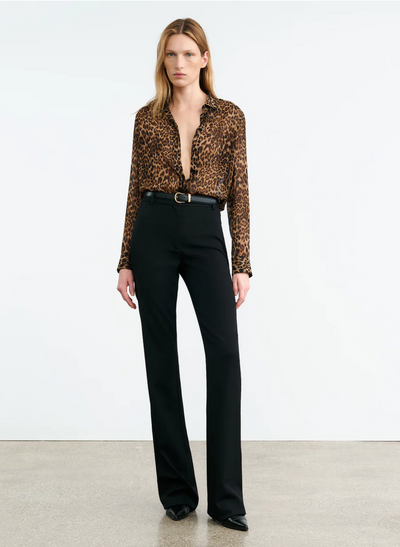 GAIA SLIM SHIRT IN VINTAGE LEOPARD PRINT