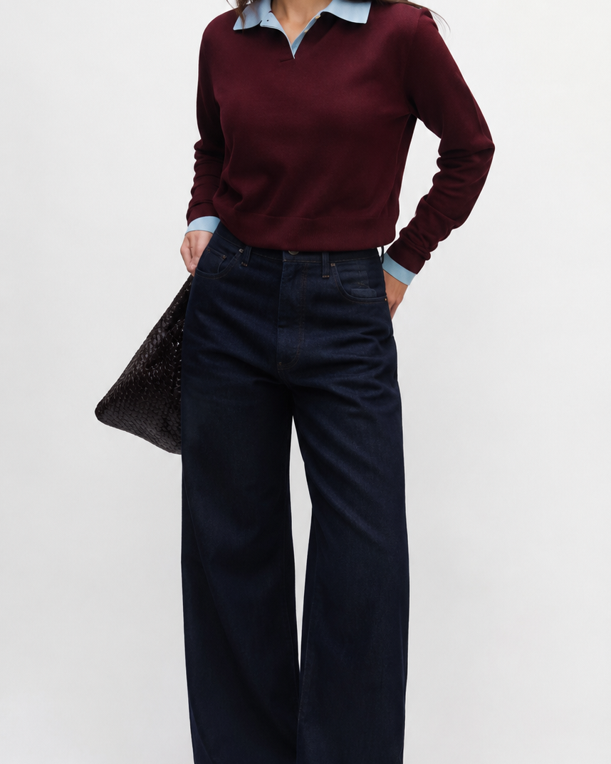 Superfine Merino Polo Sweater