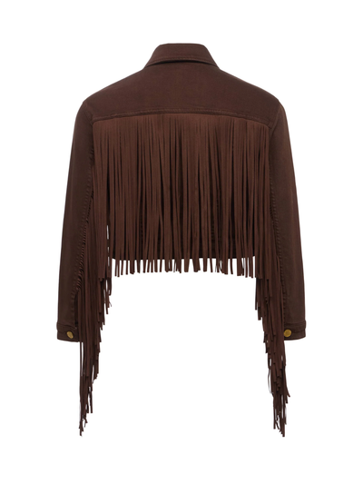 KODA FRINGE JEAN JACKET IN BROWN