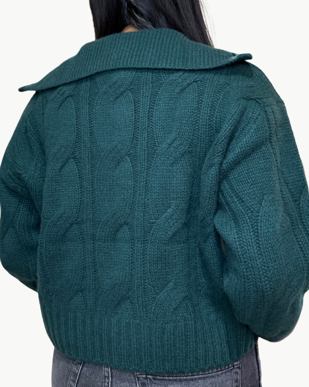 ESME HALF ZIP CABLE SWEATER