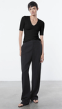 Enza Costa TEXTURED RIB HALF SLEEVE U at Romi Boutique