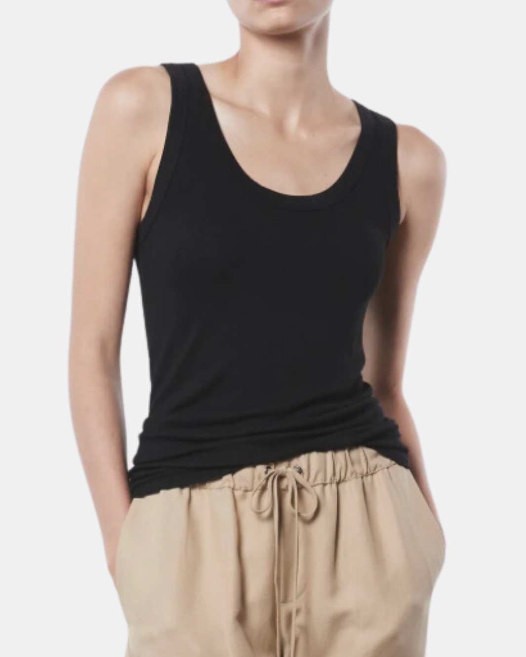 SILK KNIT BOLD TANK IN BLACK