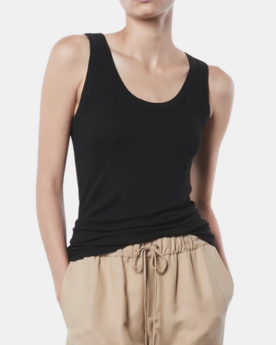 SILK KNIT BOLD TANK IN BLACK