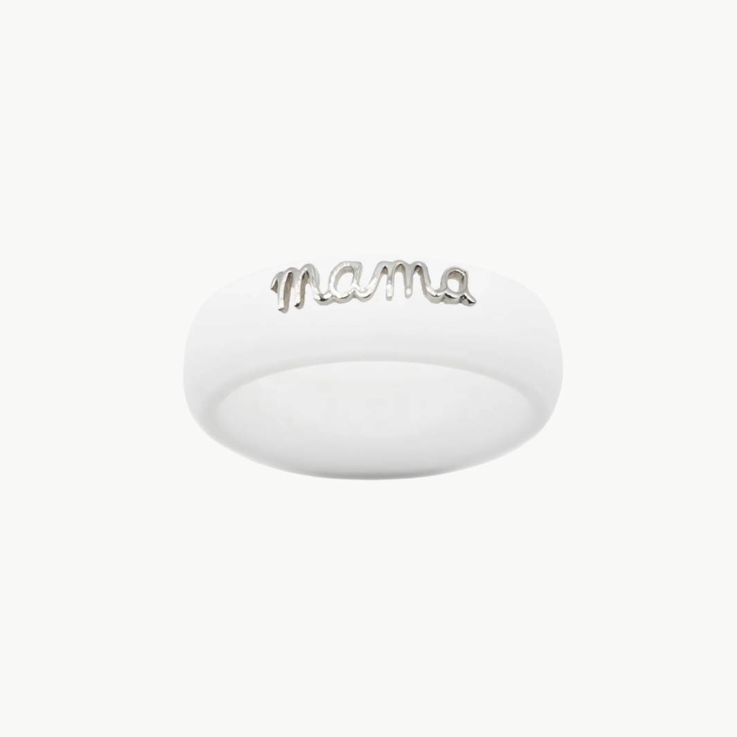 Sterling Silver Mama Silicone Ring