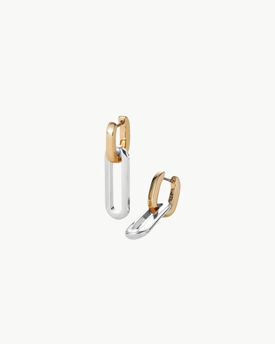 TEENI DETACHABLE LINK EARRINGS IN TWO-TONE - Romi Boutique