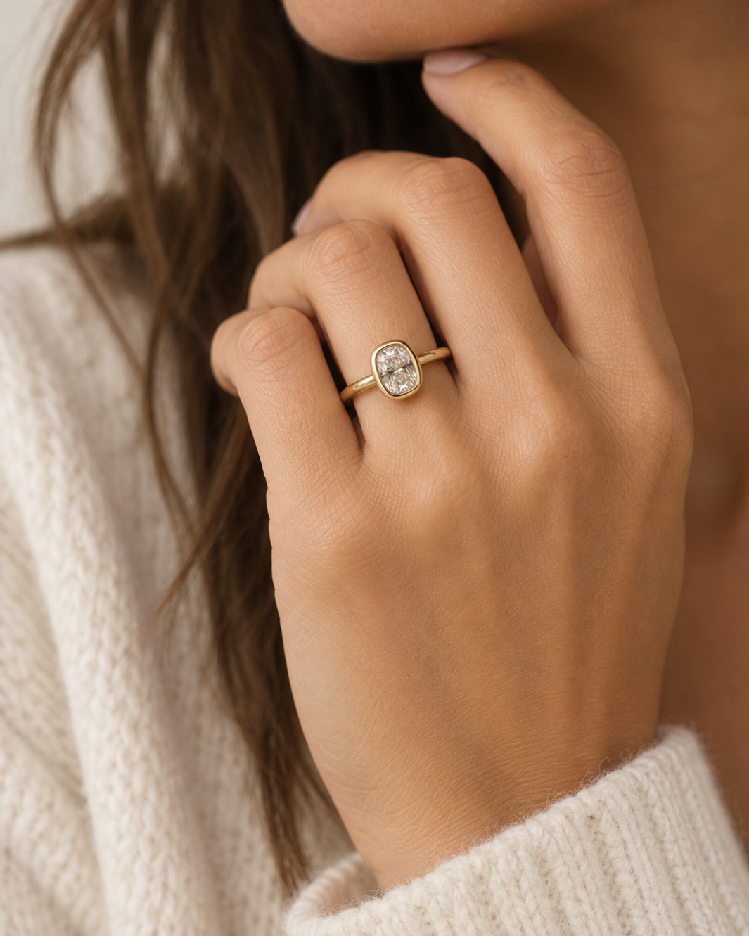The Frame Cushion Diamond Ring