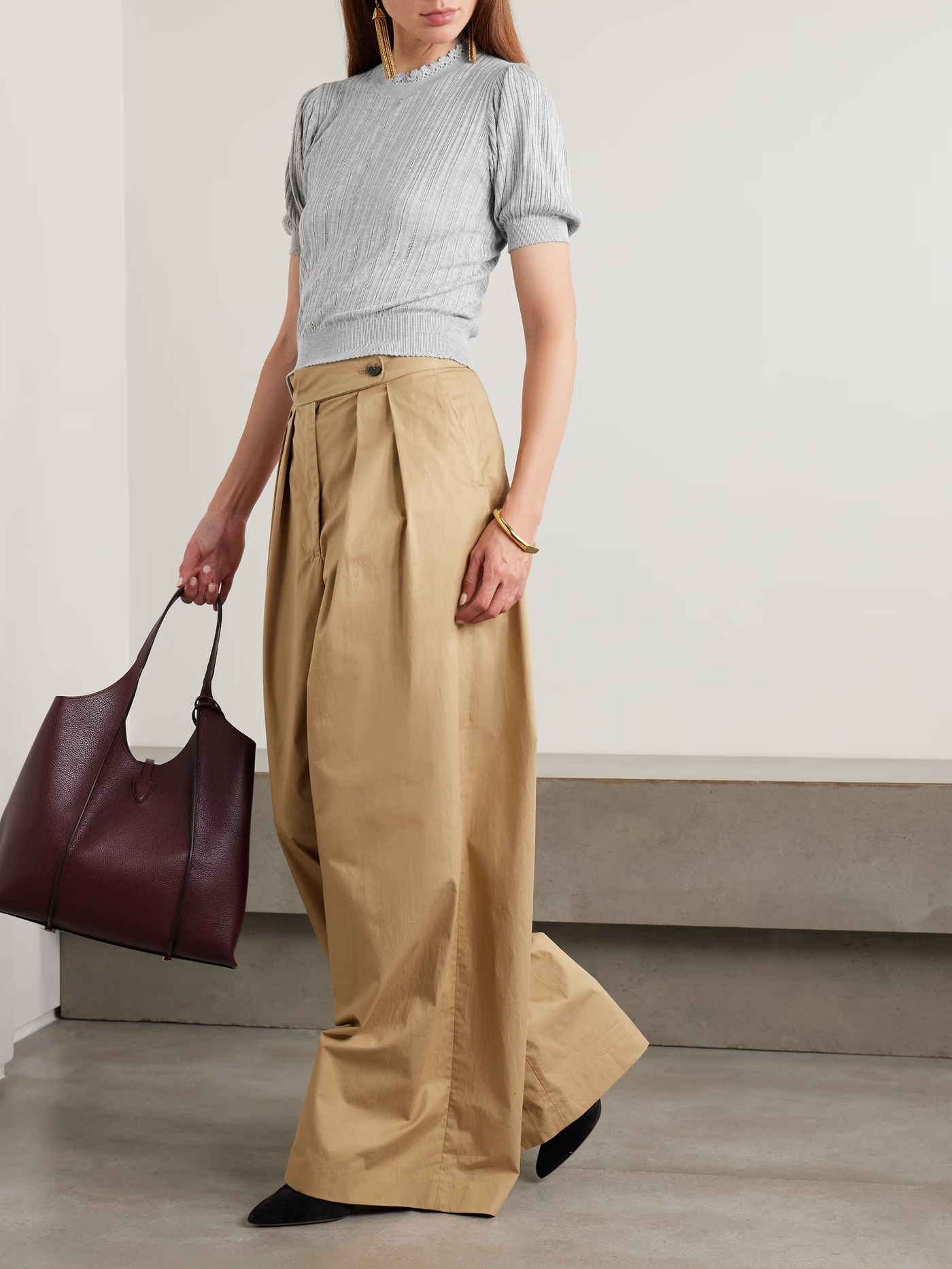 GEMMA SHORT SLEEVE KNIT TOP IN SLATE