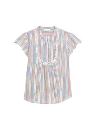 FREYA TOP IN MULTI STRIPE