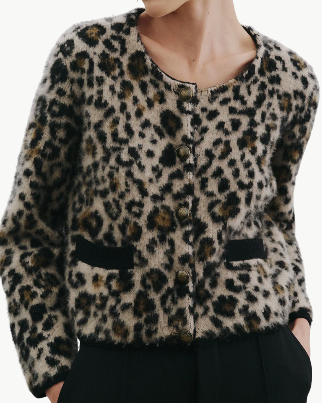 BEYTON CARDIGAN IN JUTE LEOPARD - Romi Boutique