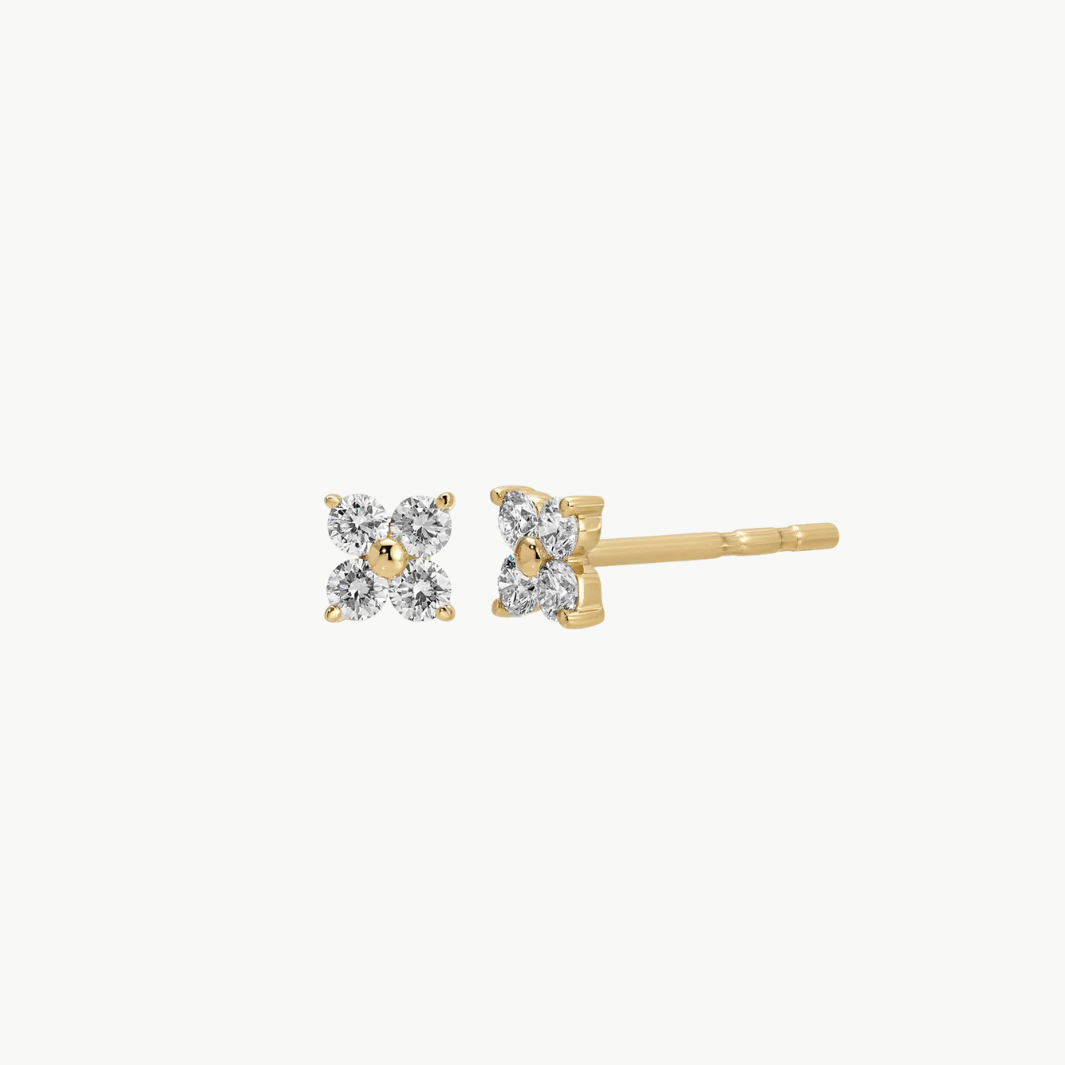 EF Collection Diamond Fleur Stud Earrings at Romi Boutique