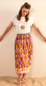 Me369 ALEXA PRINTED MIDI SKIRT at Romi Boutique