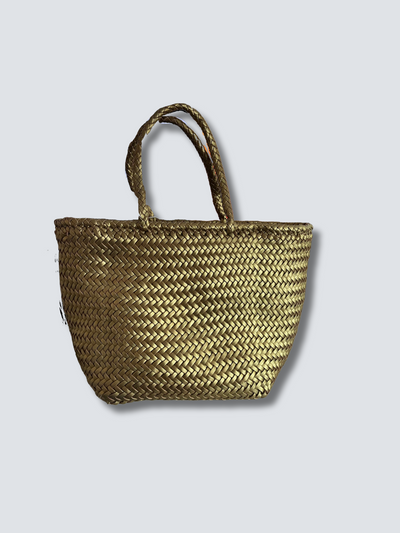GRACE BASKET BAG IN GOLD - Romi Boutique