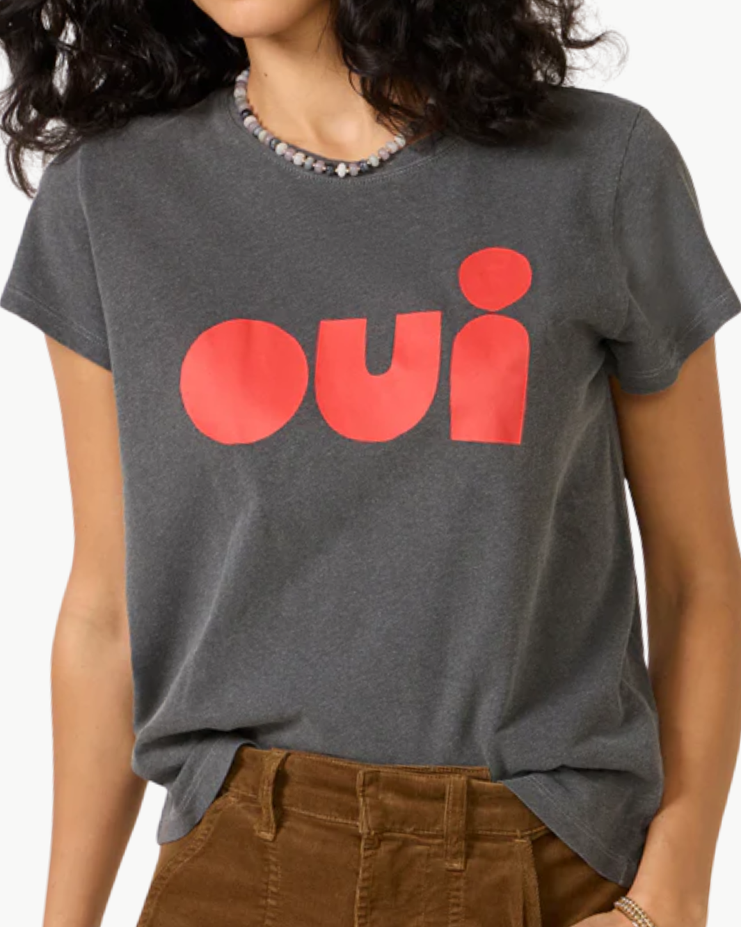 OUI CLASSIC TEE IN FADED BLACK