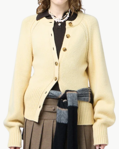 SCULPTED CARDIGAN IN BUTTER