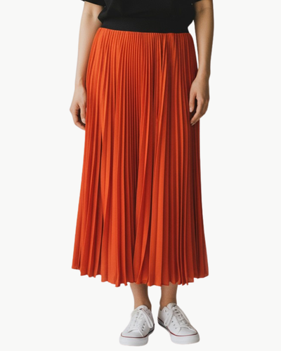 SATIN CREPE SKIRT IN RUST