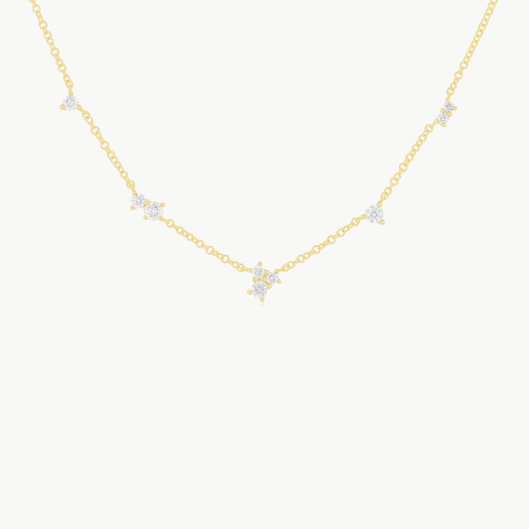 EF Collection Multi Diamond Cluster Necklace at Romi Boutique