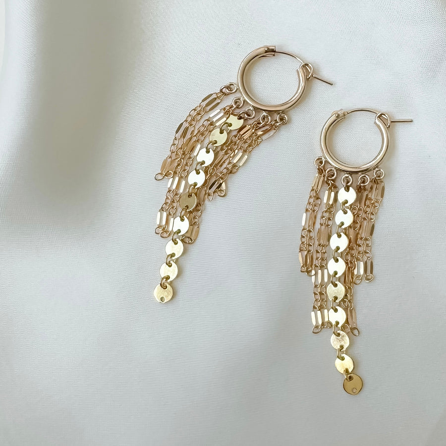 Maya Bauman FEATHER EARRINGS IN GOLD at Romi Boutique