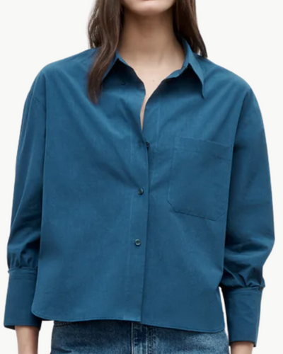 J.D. SHIRT IN BLUE WING TEAL - Romi Boutique