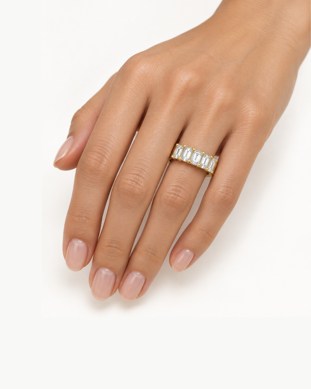 Five-Stone Emerald Diamond Ring