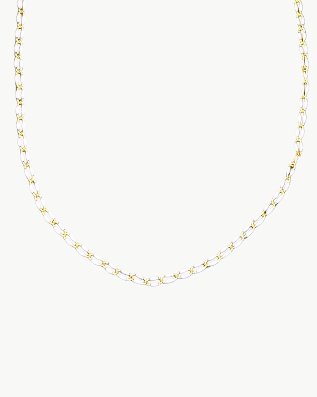 OVAL LINK NECKLACE IN WHITE - Romi Boutique