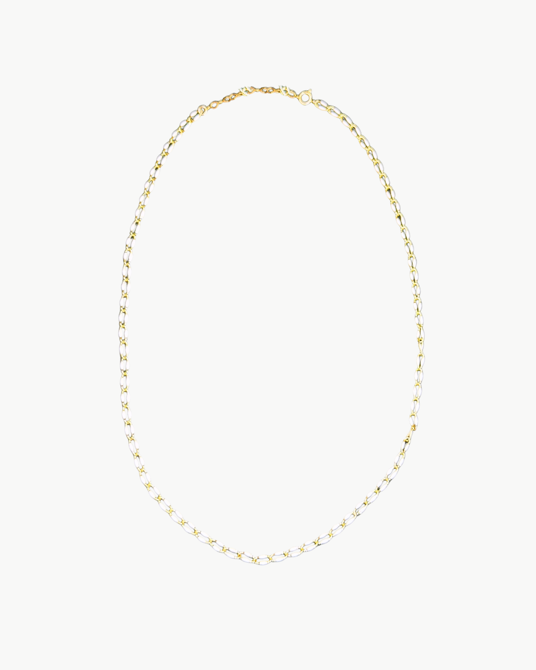 OVAL LINK NECKLACE IN WHITE - Romi Boutique